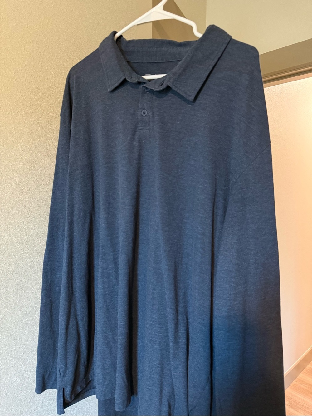 Men's Long Sleeve Polo in Dark Blue, slate blue, olive green